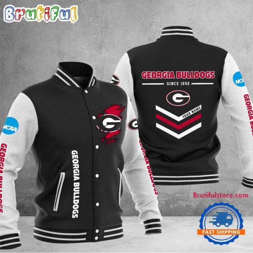 NCAA Georgia Bulldogs Custom Name Sporty Varsity Baseball Jacket