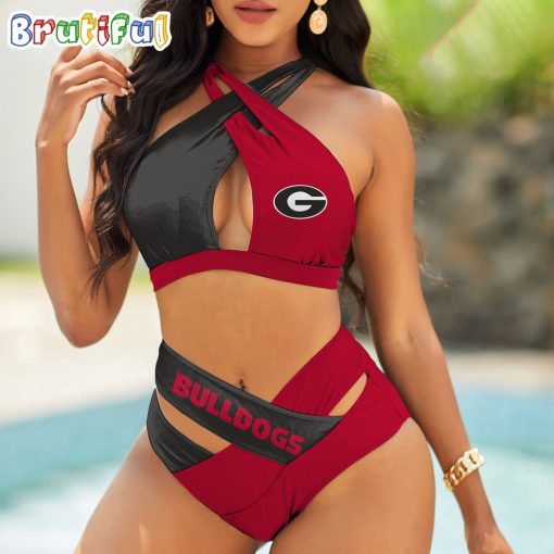 NCAA Georgia Bulldogs Sporty Style Bikini Set