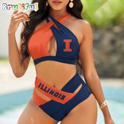 NCAA Illinois Fighting Illini Sporty Style Bikini Set