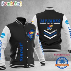 NCAA Kansas Jayhawks Custom Name Sporty Varsity Baseball Jacket