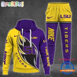 NCAA LSU Tigers Custom Name Sporty Style Hoodie And Pants