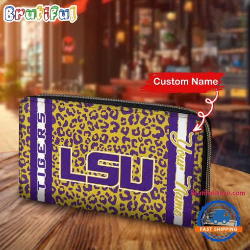 NCAA LSU Tigers Custom Name Sporty Style Women’s Wallet