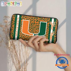 NCAA Miami Hurricanes Custom Name Sporty Style Women’s Wallet
