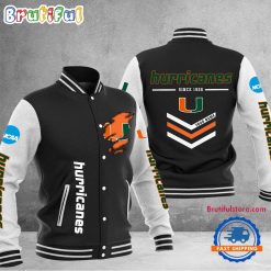 NCAA Miami Hurricanes Custom Name Sporty Varsity Baseball Jacket