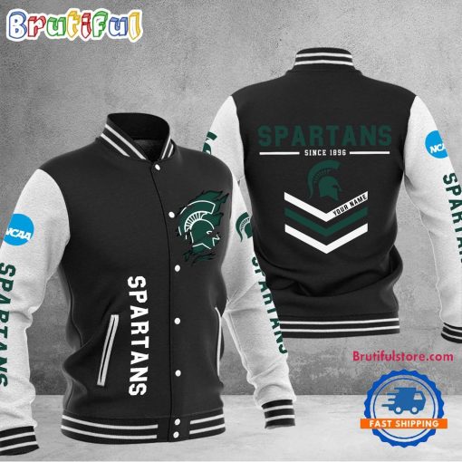 NCAA Michigan State Spartans Custom Name Sporty Varsity Baseball Jacket