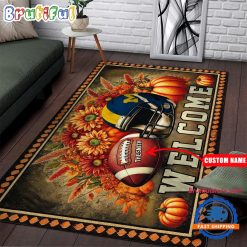 NCAA Michigan Wolverines Custom Name Halloween Edition Floor Rug