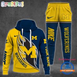 NCAA Michigan Wolverines Custom Name Sporty Style Hoodie And Pants