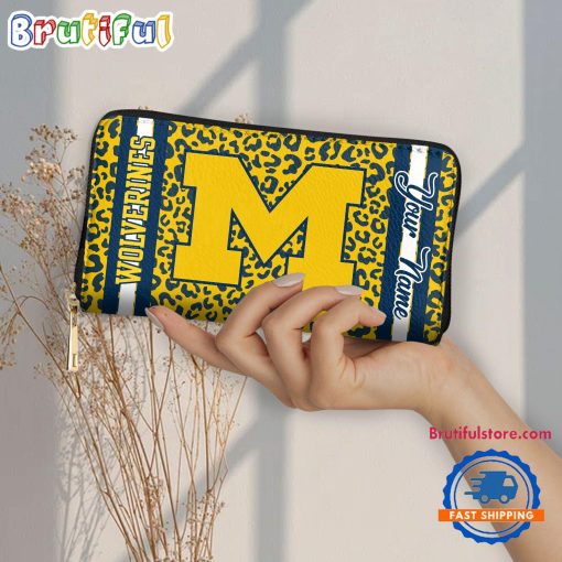NCAA Michigan Wolverines Custom Name Sporty Style Women’s Wallet