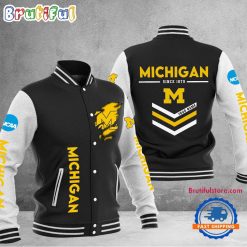 NCAA Michigan Wolverines Custom Name Sporty Varsity Baseball Jacket