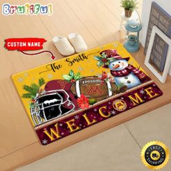NCAA Minnesota Golden Gophers Custom Name Christmas Snowman Edition Rubber Doormat