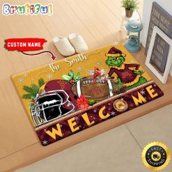 NCAA Minnesota Golden Gophers Custom Name Grinch Christmas Edition Rubber Doormat