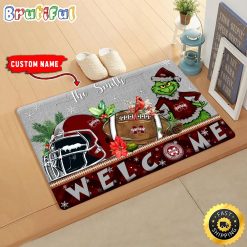 NCAA Mississippi State Bulldogs Custom Name Grinch Christmas Edition Rubber Doormat
