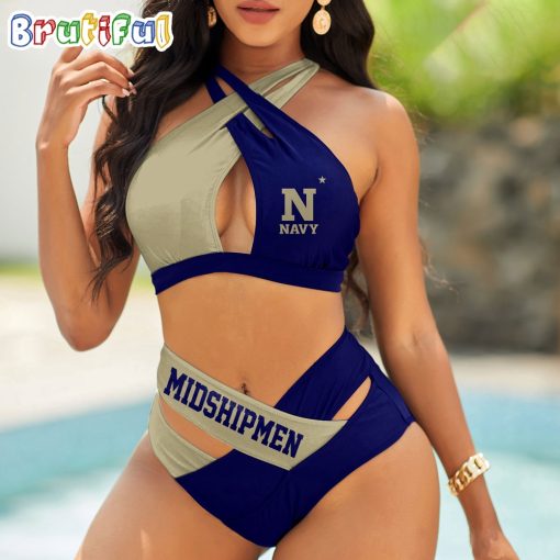 NCAA Navy Midshipmen Sporty Style Bikini Set