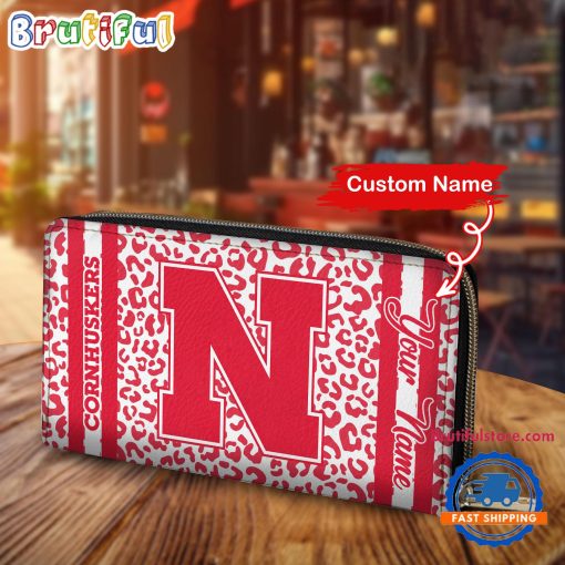 NCAA Nebraska Cornhuskers Custom Name Sporty Style Women’s Wallet