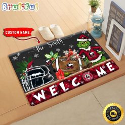 NCAA Northern Illinois Huskies Custom Name Grinch Christmas Edition Rubber Doormat