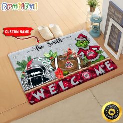 NCAA Ohio State Buckeyes Custom Name Grinch Christmas Edition Rubber Doormat