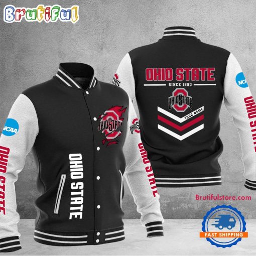 NCAA Ohio State Buckeyes Custom Name Sporty Varsity Baseball Jacket