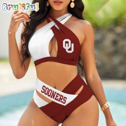 NCAA Oklahoma Sooners Sporty Style Bikini Set