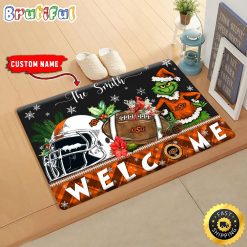 NCAA Oklahoma State Cowboys Custom Name Grinch Christmas Edition Rubber Doormat