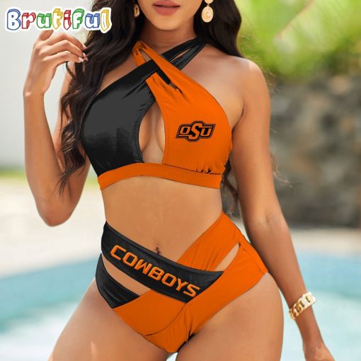 NCAA Oklahoma State Cowboys Sporty Style Bikini Set