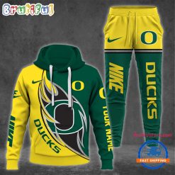NCAA Oregon Ducks Custom Name Sporty Style Hoodie And Pants
