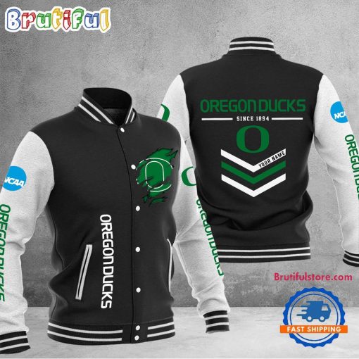 NCAA Oregon Ducks Custom Name Sporty Varsity Baseball Jacket