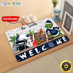 NCAA Penn State Nittany Lions Custom Name Grinch Christmas Edition Rubber Doormat