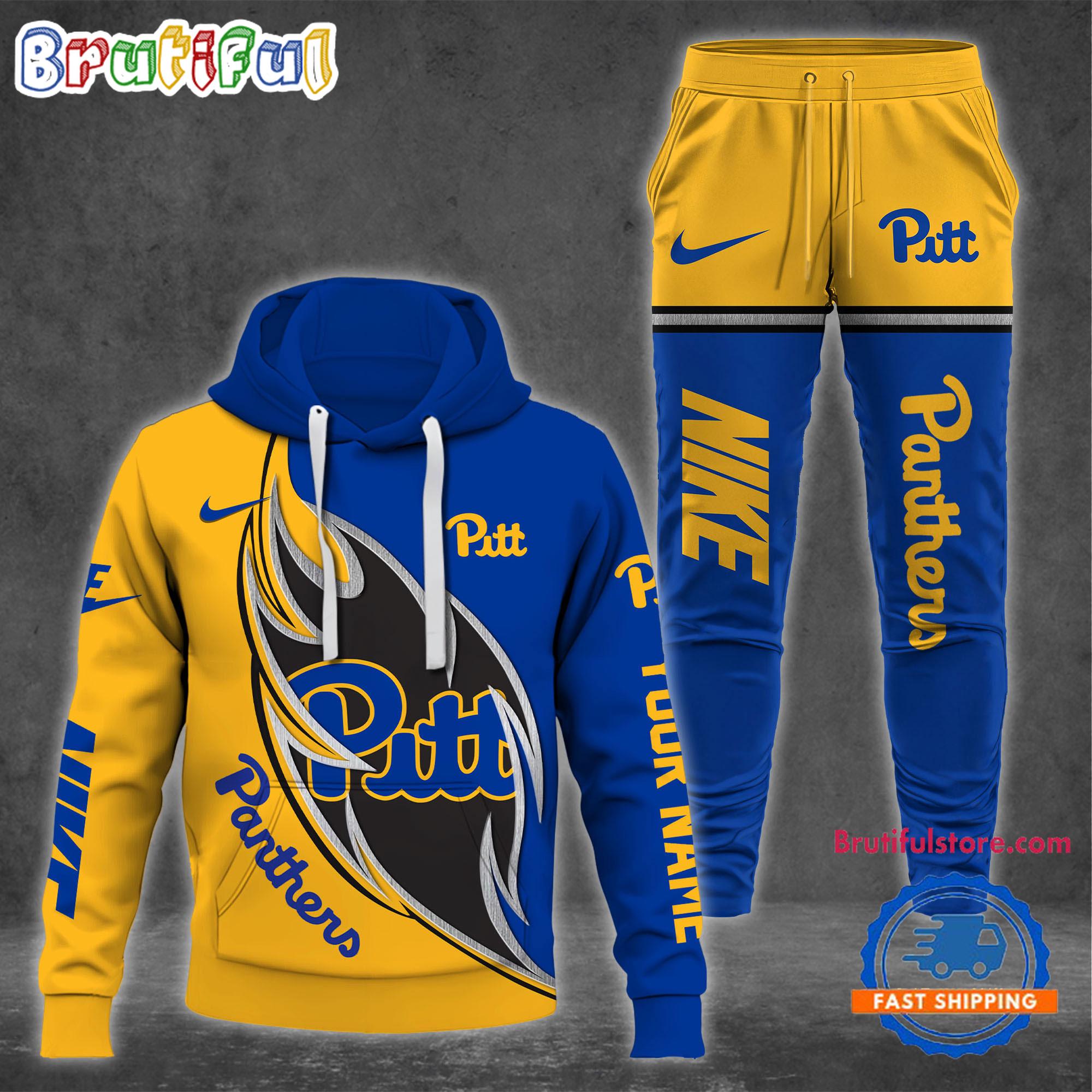 NCAA Pittsburgh Panthers Custom Name Sporty Style Hoodie And Pants