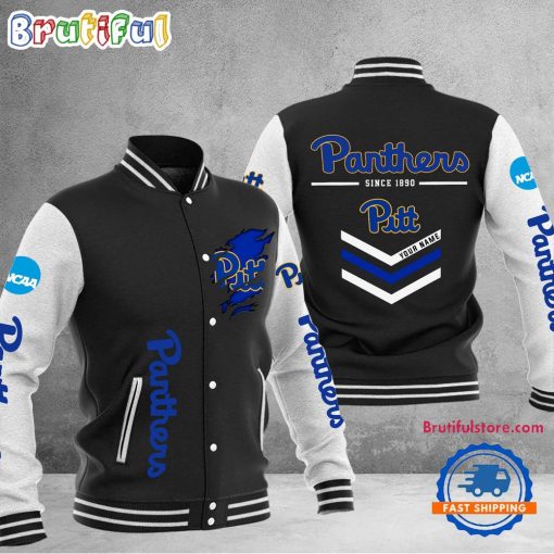 NCAA Pittsburgh Panthers Custom Name Sporty Varsity Baseball Jacket