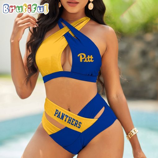 NCAA Pittsburgh Panthers Sporty Style Bikini Set
