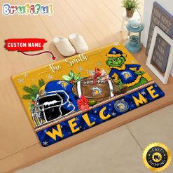 NCAA San Jose State Spartans Custom Name Grinch Christmas Edition Rubber Doormat
