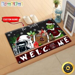 NCAA South Carolina Gamecocks Custom Name Grinch Christmas Edition Rubber Doormat