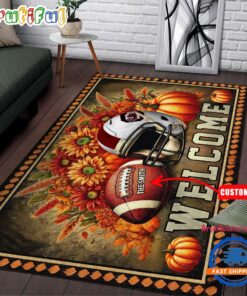 NCAA South Carolina Gamecocks Custom Name Halloween Edition Floor Rug