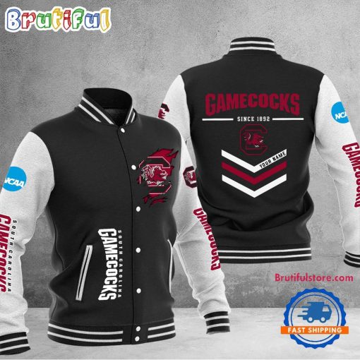 NCAA South Carolina Gamecocks Custom Name Sporty Varsity Baseball Jacket