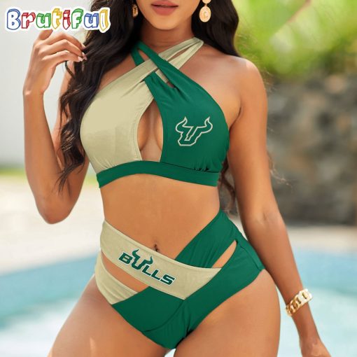NCAA South Florida Bulls Sporty Style Bikini Set