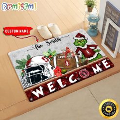 NCAA Stanford Cardinal Custom Name Grinch Christmas Edition Rubber Doormat