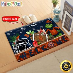 NCAA Syracuse Orange Custom Name Grinch Christmas Edition Rubber Doormat