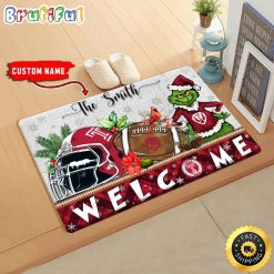 NCAA Temple Owls Custom Name Grinch Christmas Edition Rubber Doormat