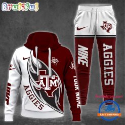 NCAA Texas A&M Aggies Custom Name Sporty Style Hoodie And Pants
