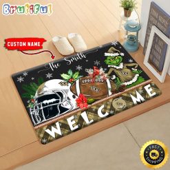 NCAA UCF Knights Custom Name Grinch Christmas Edition Rubber Doormat