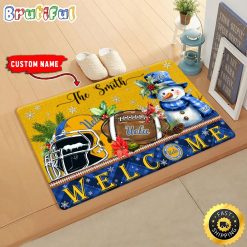 NCAA UCLA Custom Name Christmas Snowman Edition Rubber Doormat