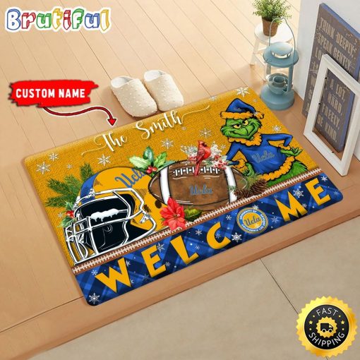 NCAA Ucla Custom Name Grinch Christmas Edition Rubber Doormat
