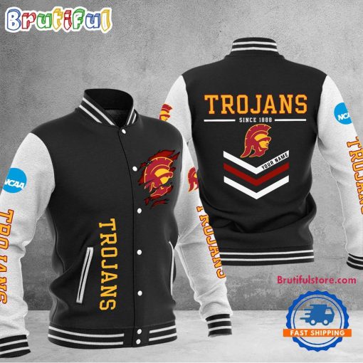 NCAA USC Trojans Custom Name Sporty Varsity Baseball Jacket