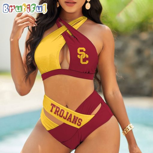 NCAA USC Trojans Sporty Style Bikini Set