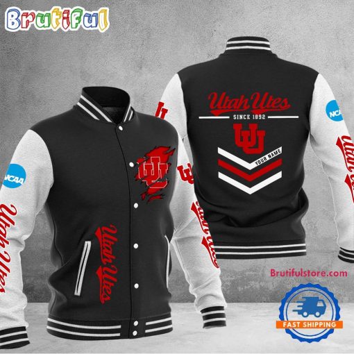 NCAA Utah Utes Custom Name Sporty Varsity Baseball Jacket