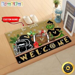 NCAA Vanderbilt Commodores Custom Name Grinch Christmas Edition Rubber Doormat