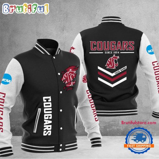 NCAA Washington State Cougars Custom Name Sporty Varsity Baseball Jacket