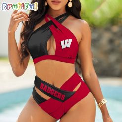 NCAA Wisconsin Badgers Sporty Style Bikini Set