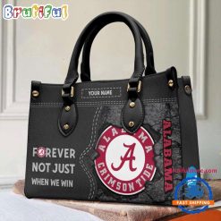 NCAA Alabama Crimson Tide Custom Name Gift For Fans Leather Hand Bag
