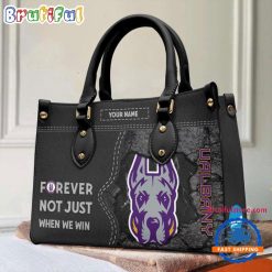 NCAA Albany Great Danes Custom Name Gift For Fans Leather Hand Bag